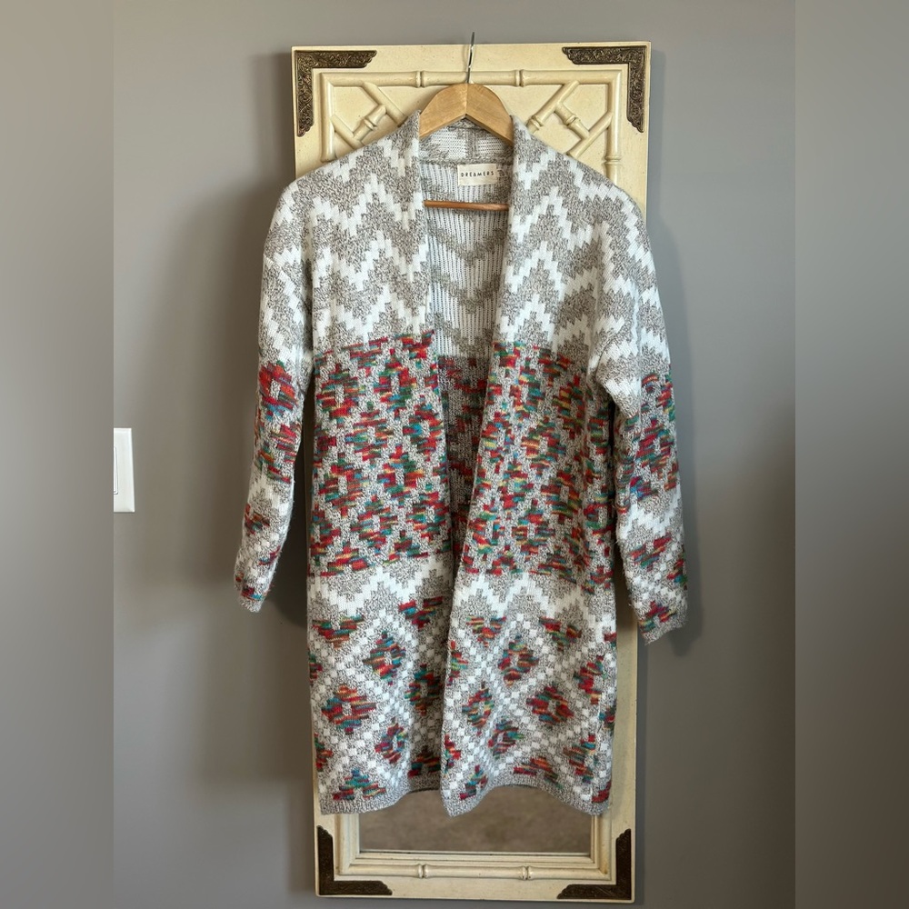 Dreamers by Debut Acrylic Blend Aztec Cardigan Size small EUC PTP 18 - Picture 4 of 11